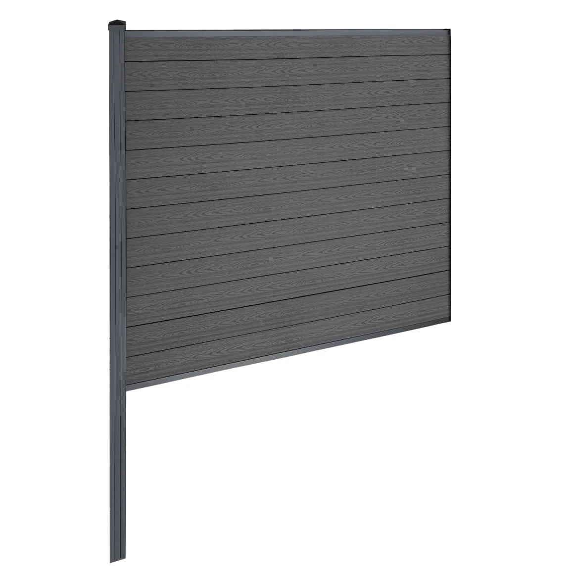 Finley komposithegn midtermodul - H: 180 x L: 185 cm - Antracitgrå/sort