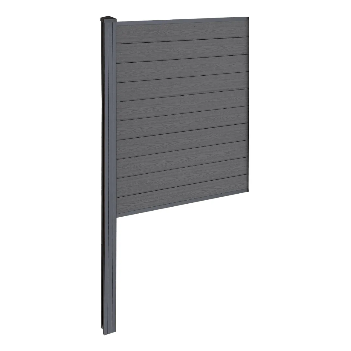 Finley komposithegn midtermodul - H: 150 x L: 95 cm - Antracitgrå/sort