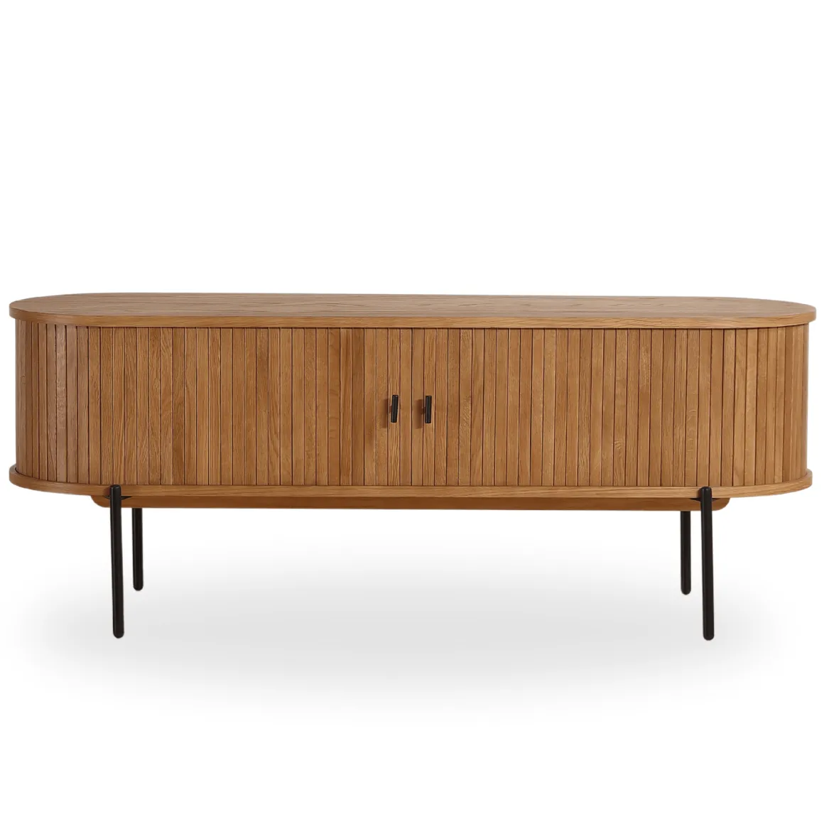 Florence jalousi tv-bord med lameller i eg 138x40x55 cm