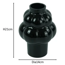Foxy glas vase sort 21 cm