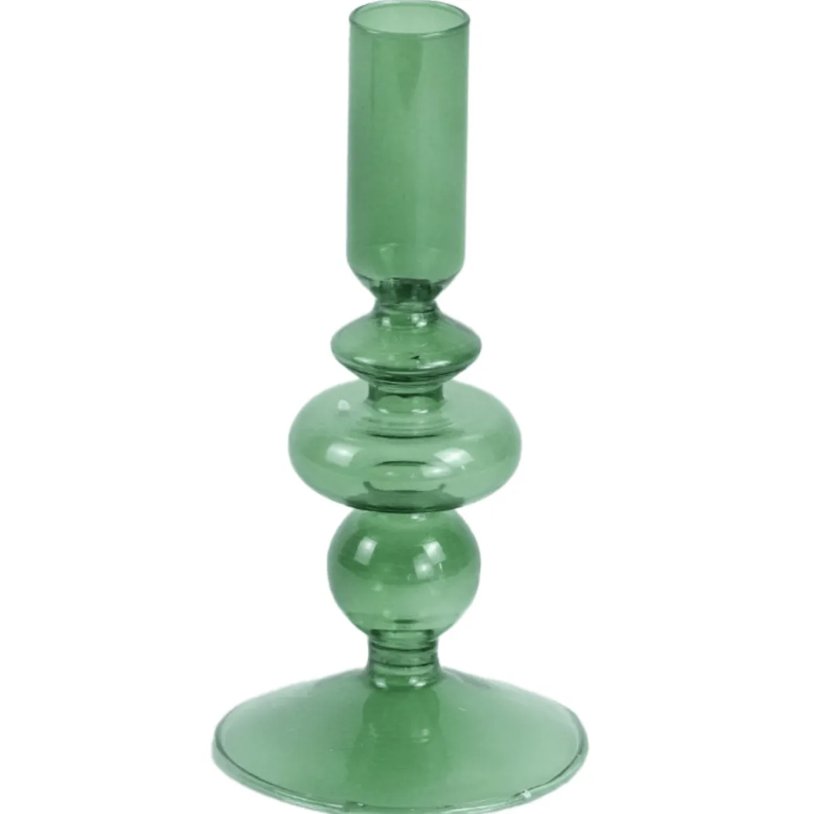 Gracie glas lysestage grøn 18 cm