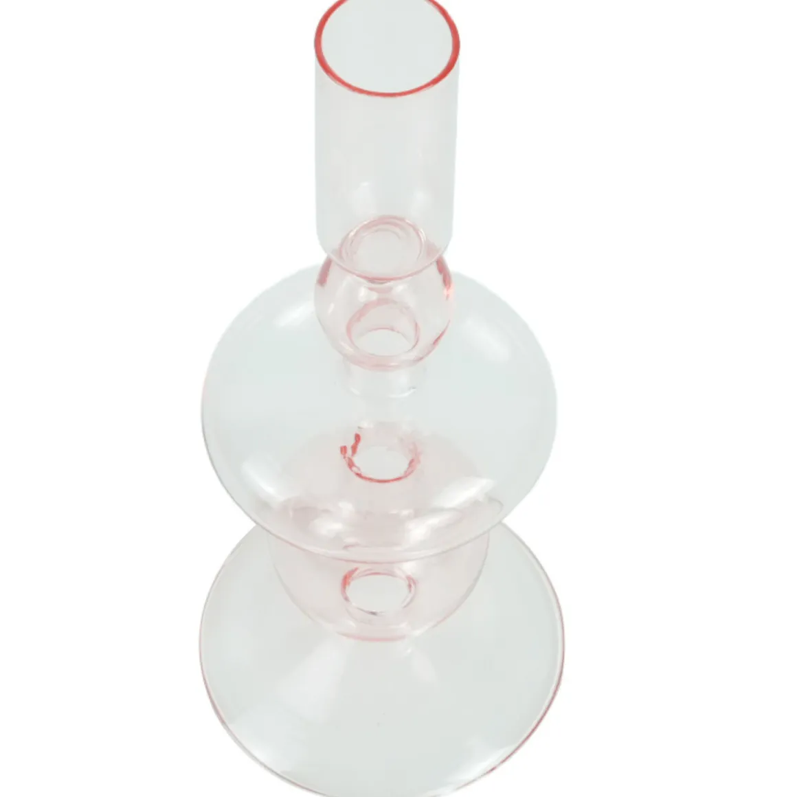 Gracie glas lysestage lyserød 18 cm