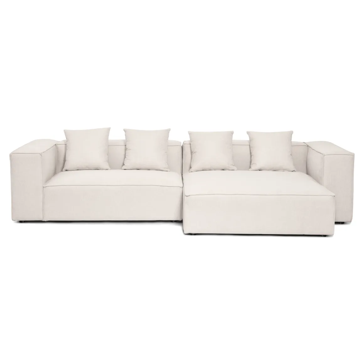 Hailey - Højrevendt chaiselong modulsofa i beige med 2 moduler L: 294 X D: 148 X H: 65 cm