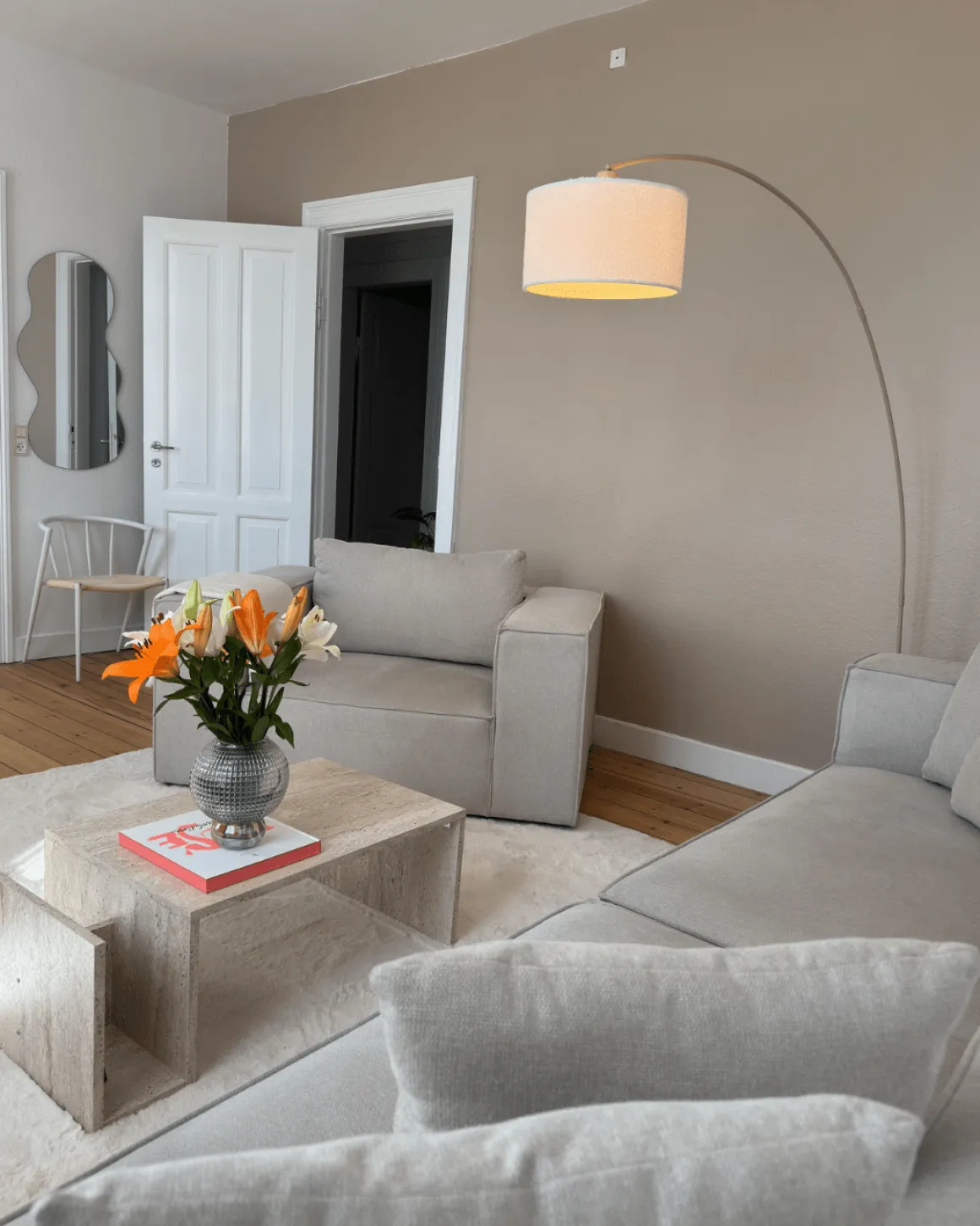 Hailey - Hjørnesofa modulsofa i beige med 4 moduler (Opstilling 1) L: 368 X D: 247 X H: 65 cm