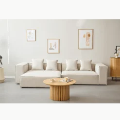 Hailey - Venstrevendt chaiselong modulsofa i beige med 2 moduler L: 294 X D: 148 X H: 65 cm