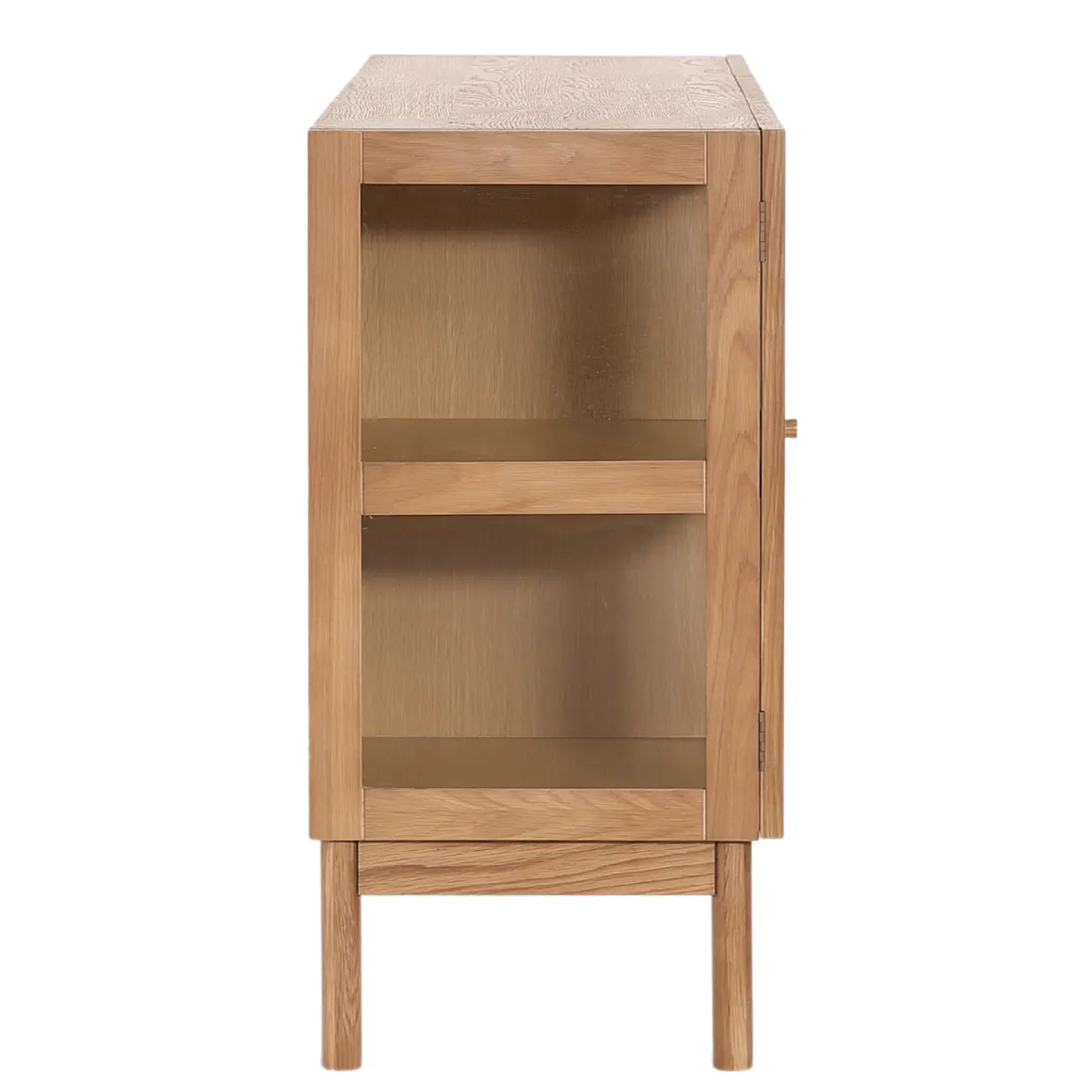 Havana egetræ glas skænk/vitrineskab med 3 låger - 80x40x140 cm