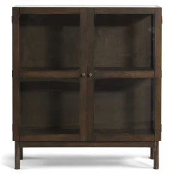 Havana vitrineskab i røget eg med 2 låger - 110x40x100 cm