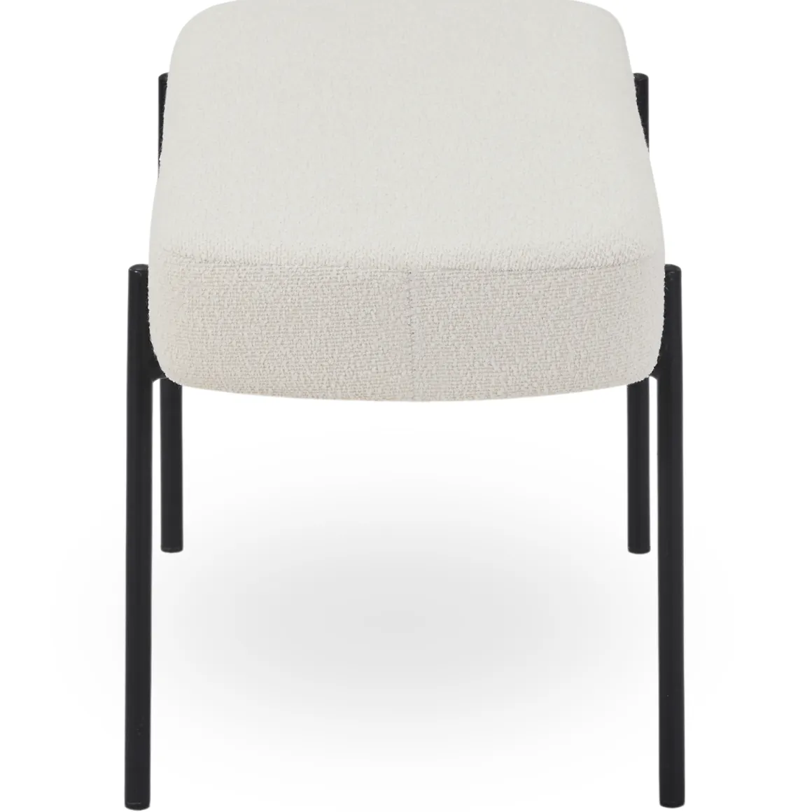 Helena bænk i hvid boucle 100x36x43 cm