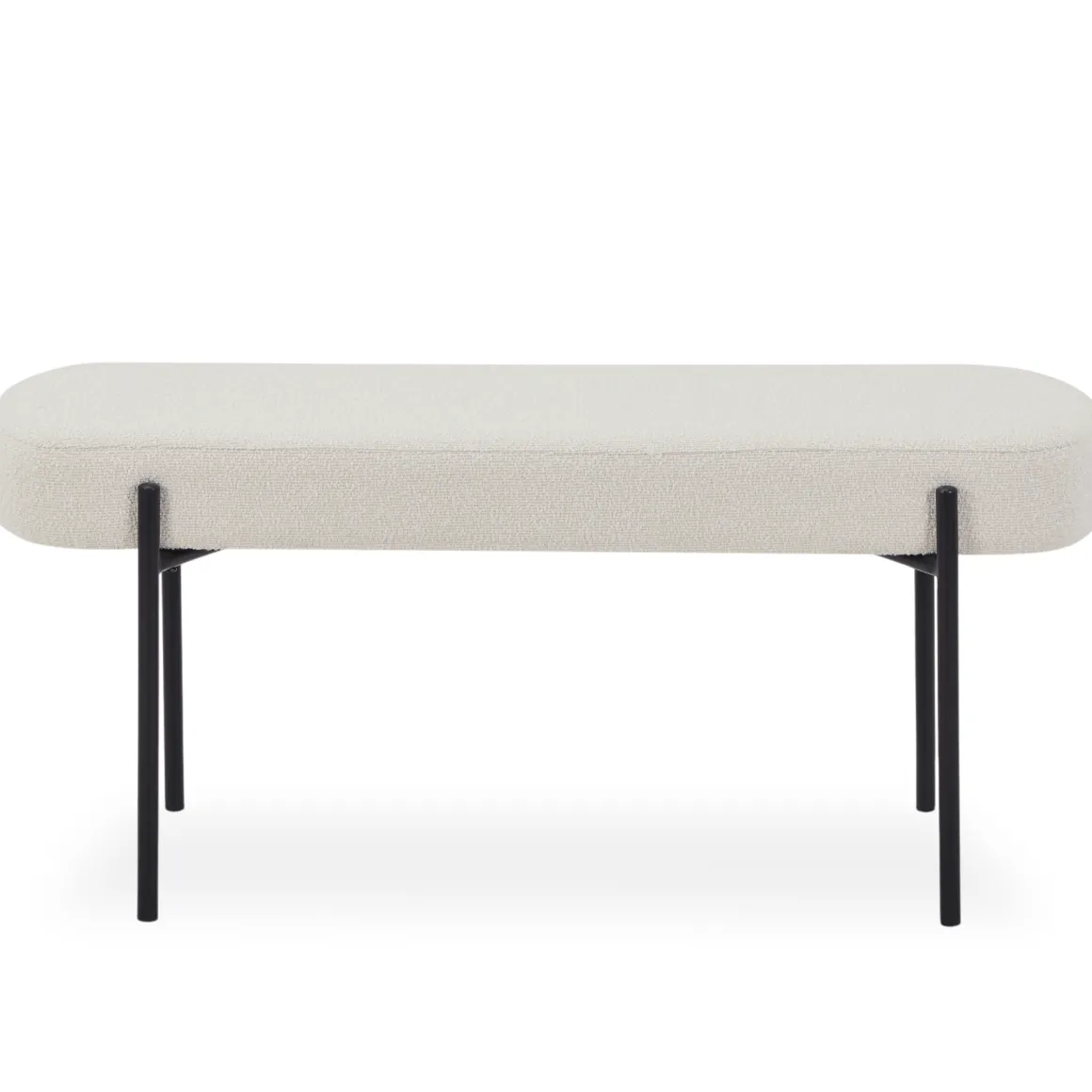 Helena bænk i hvid boucle 100x36x43 cm