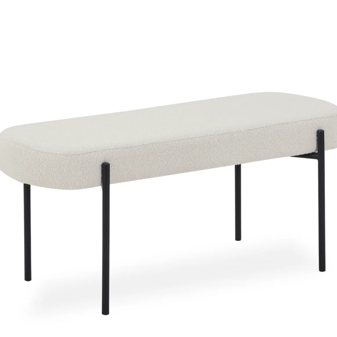 Helena bænk i hvid boucle 100x36x43 cm