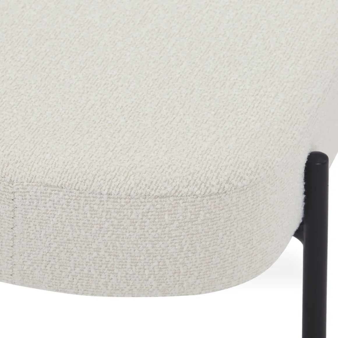 Helena bænk i hvid boucle 100x36x43 cm