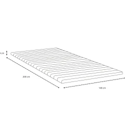Henry hvid topmadras i PU-skum 140x200x4 cm