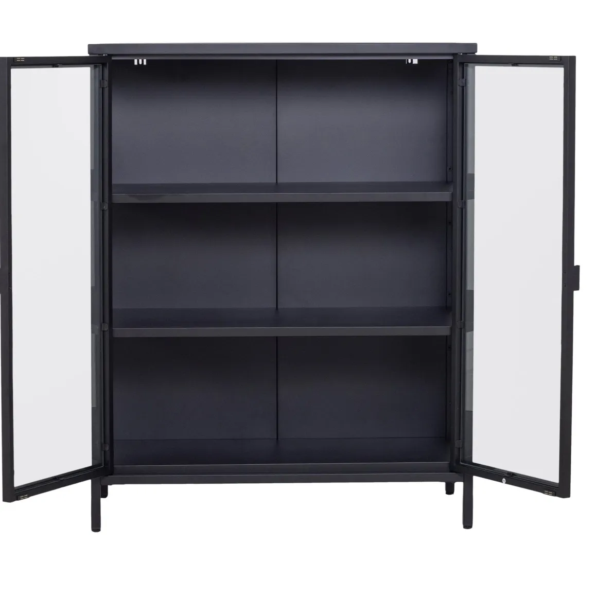 Herman glas skænk/vitrineskab - Sort metal 80x40x105 cm
