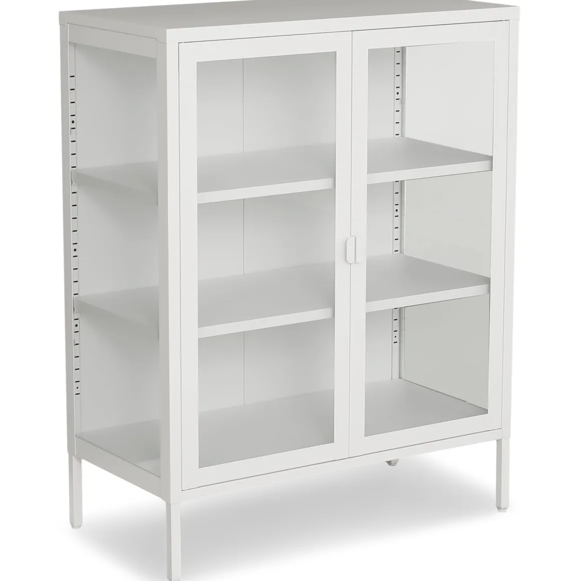 Herman glas skænk/vitrineskab - Hvidt metal 80x40x105 cm