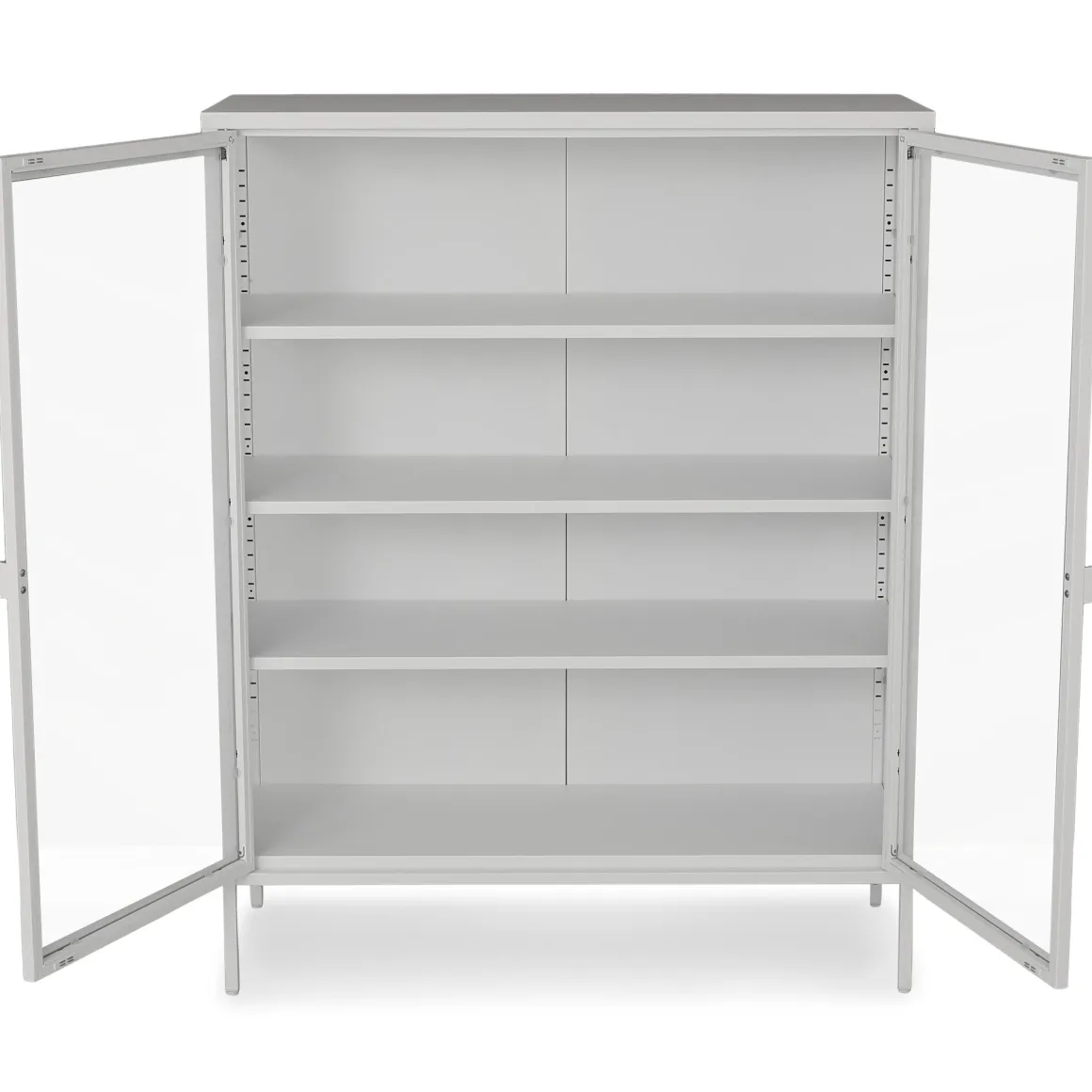Herman glas skænk/vitrineskab - Hvidt metal 80x40x105 cm