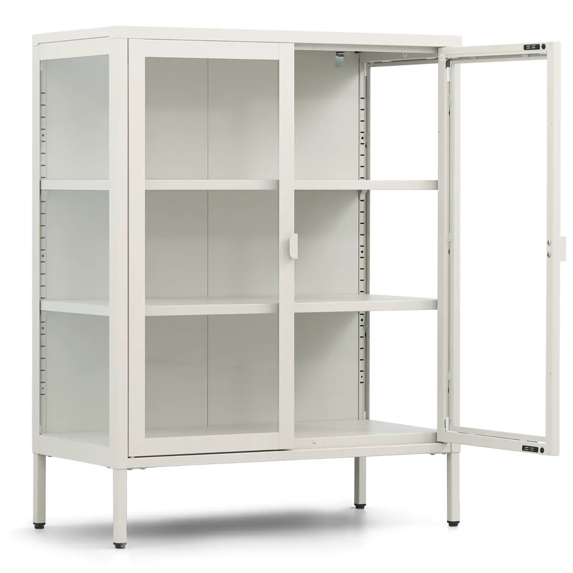 Herman glas skænk/vitrineskab - Beige metal 80x40x105 cm