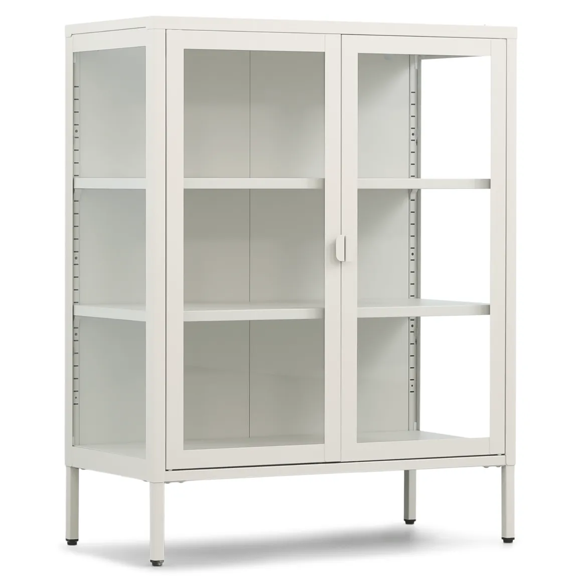 Herman glas skænk/vitrineskab - Beige metal 80x40x105 cm