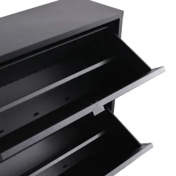 Herman Skoskab - Sort metal med 2 rum - 80x26x89 cm