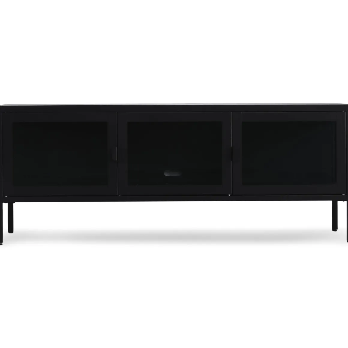 Herman TV bord - Sort metal/glas - 130x40x50 cm