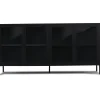 Herman Vitrineskab - Sort metal/glas - 170x40x85 cm