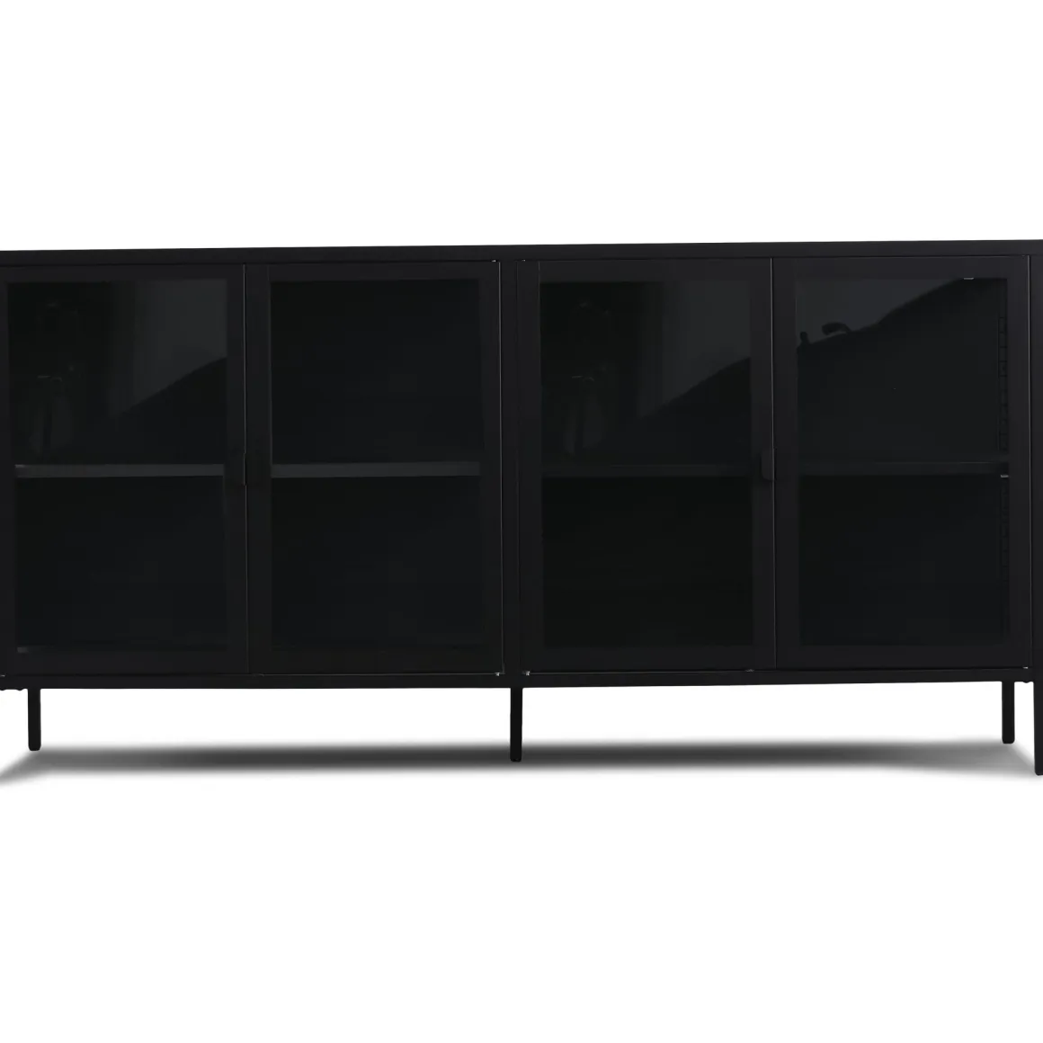 Herman Vitrineskab - Sort metal/glas - 170x40x85 cm