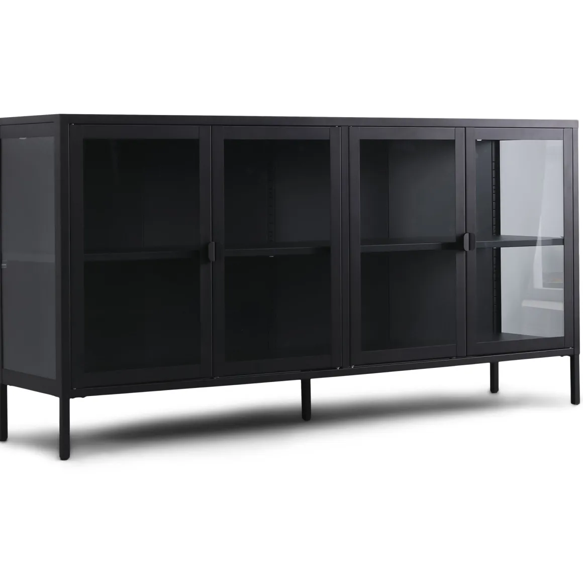 Herman Vitrineskab - Sort metal/glas - 170x40x85 cm
