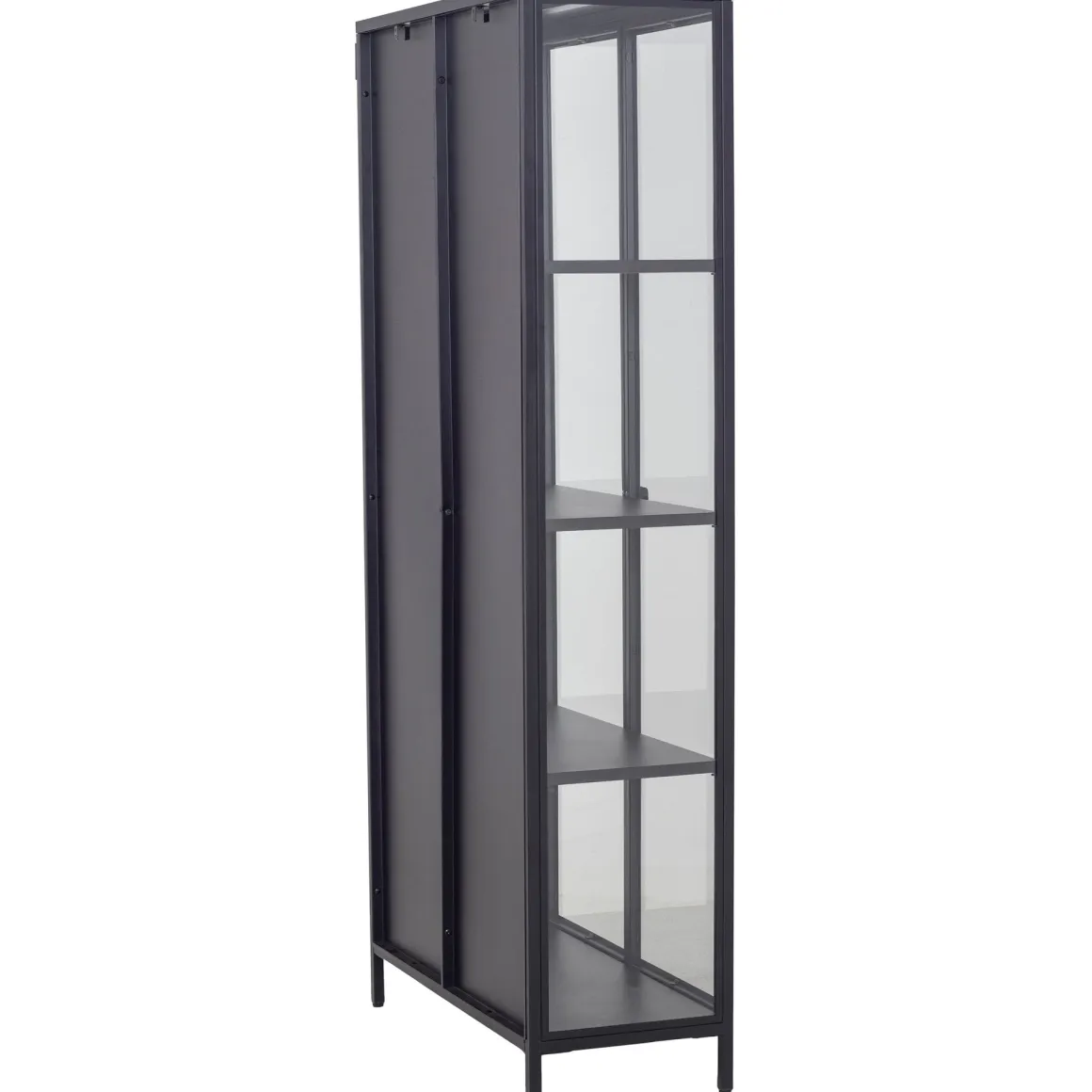 Herman Vitrineskab - Sort metal/glas - 80x40x180 cm