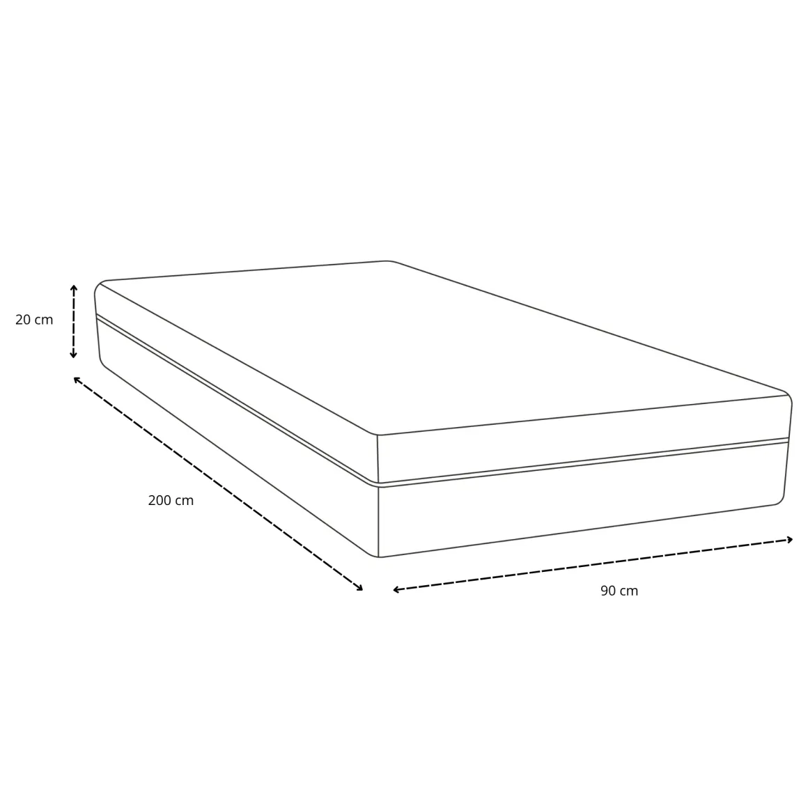 Jacob springmadras 90x200x20 cm med pocketfjedre - Premium