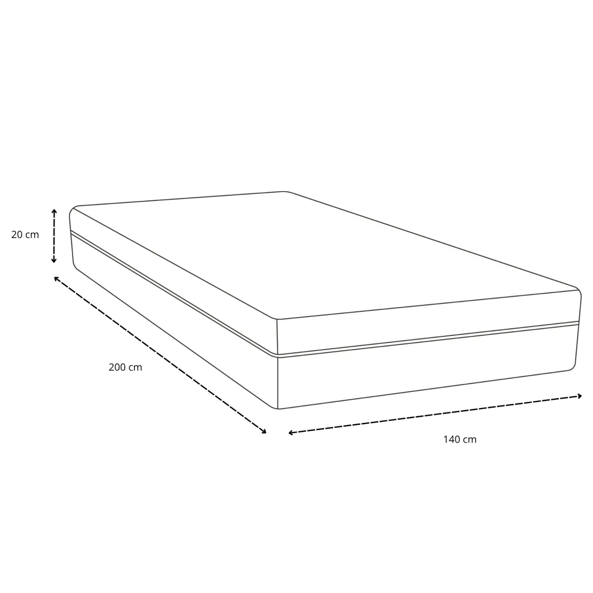 Jacob springmadras 140x200x20 cm med pocketfjedre - Premium