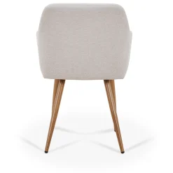 Jenna spisebordstol - beige tekstil med egelook