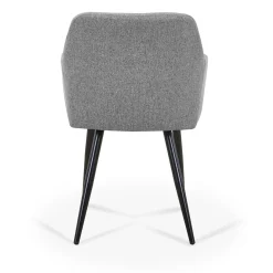 Jenna spisebordstol - grå tekstil med sorte ben