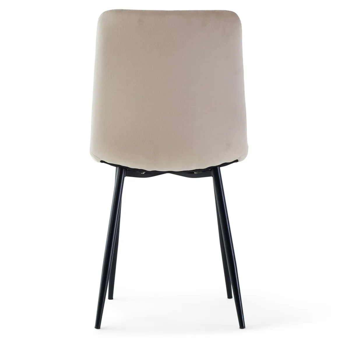Jessi spisebordsstol - beige velour med sorte metalben