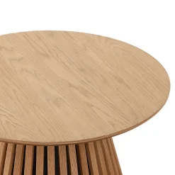 Lewis lamel sofabord naturlig egelook Ø70 cm
