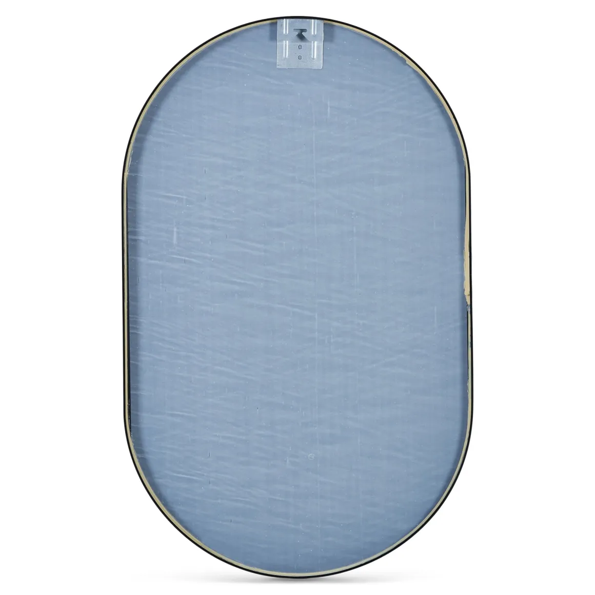 Linda ovalt spejl med sort ramme 50x80 cm