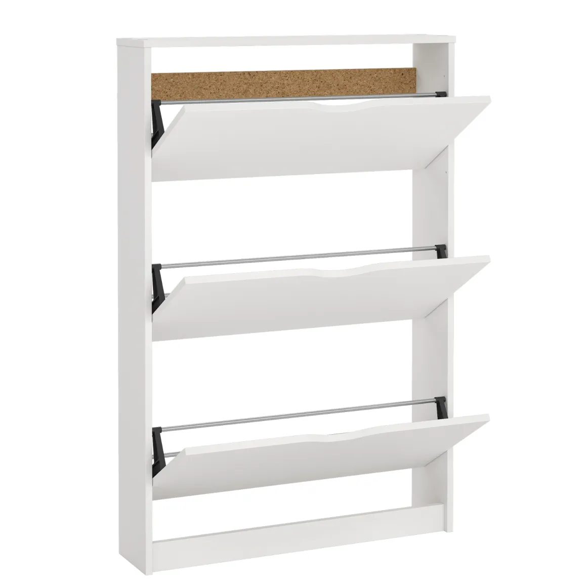 Livo skoskab med 3 låger i hvid