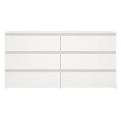 Maise kommode H:70 x B:138 x B:41 cm med 6 skuffer i hvid