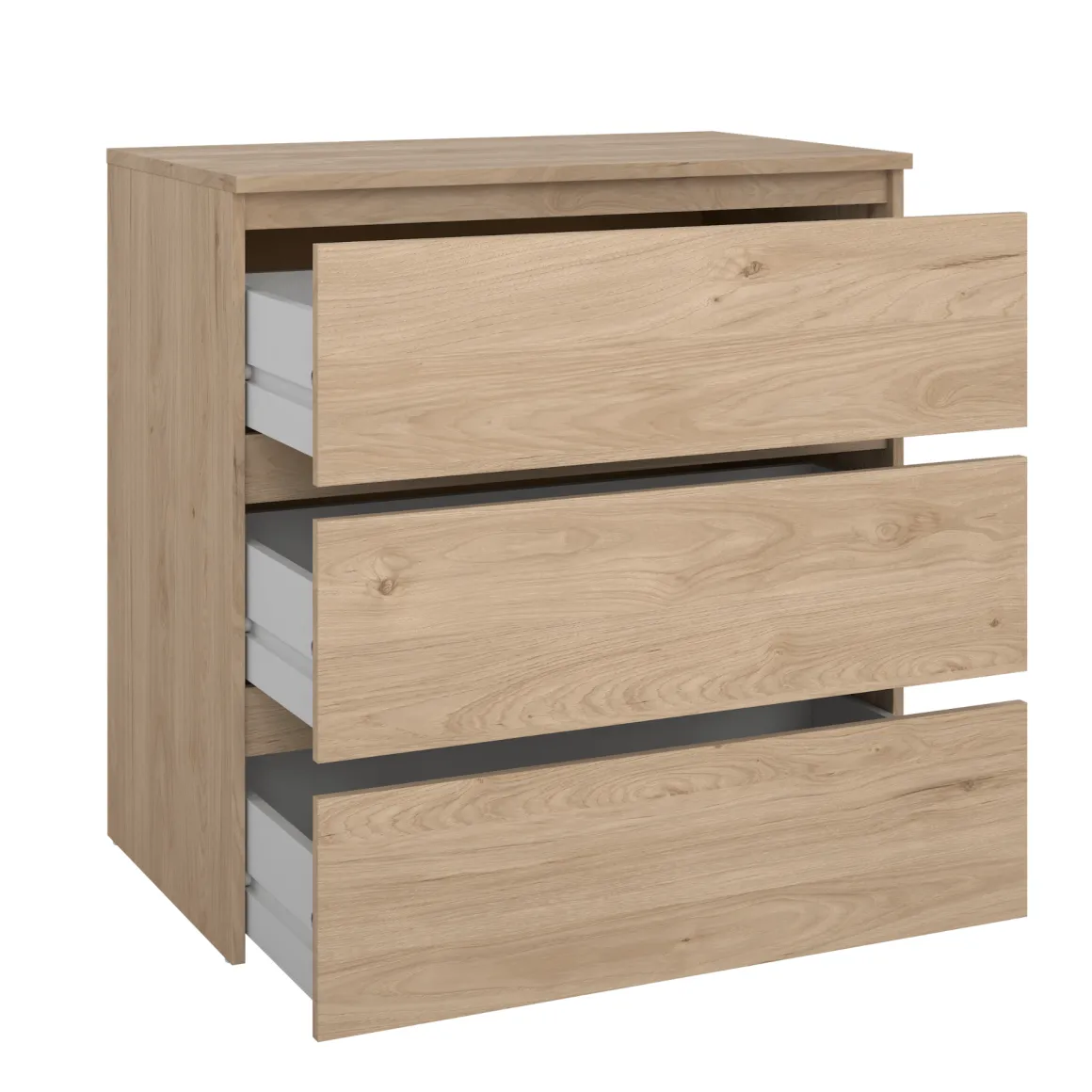 Maise kommode H:70 x B:70 x D:41 cm med 3 skuffer i egelook