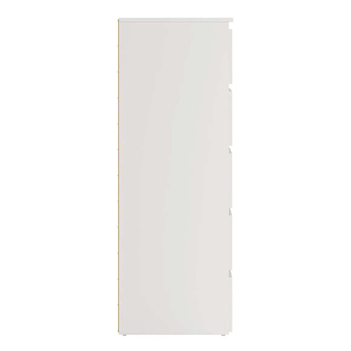 Maise kommode H:114 x B:65 x D:41 cm med 5 skuffer i hvid. Uden emballage / Mindre skader - se produktbeskrivelse (OUB12278)
