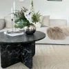 Mercy sofabord sort marmor look Ø80 cm