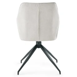 Minna Spisebordsstol - beige tekstil med drejefunktion 360 grader