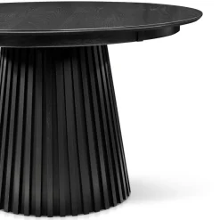 Monica rundt lamel spisebord i sort 120 cm