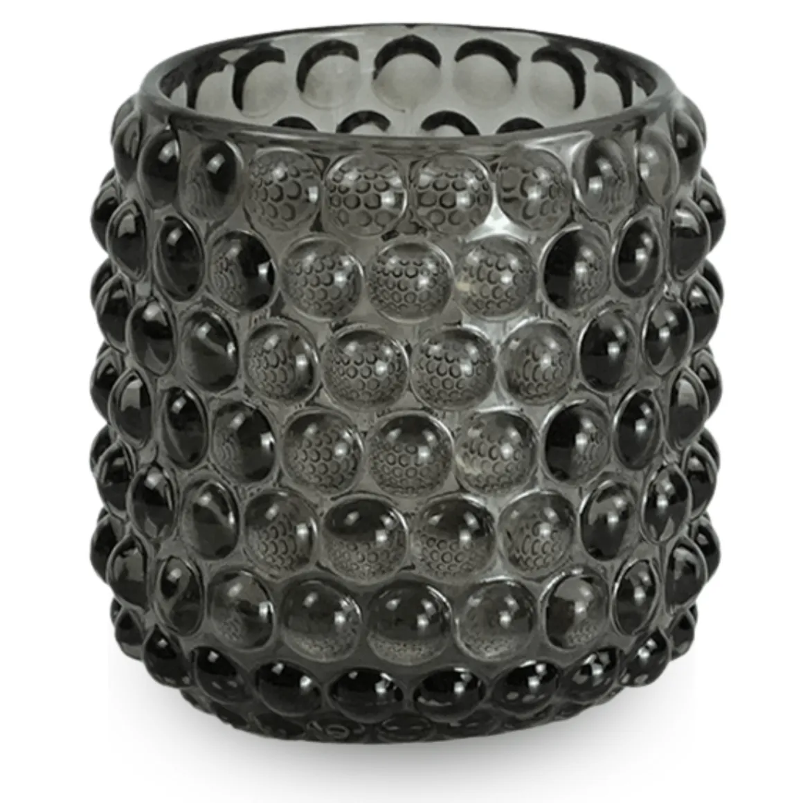 Nelly glas fyrfadsstage grå 8,5 cm