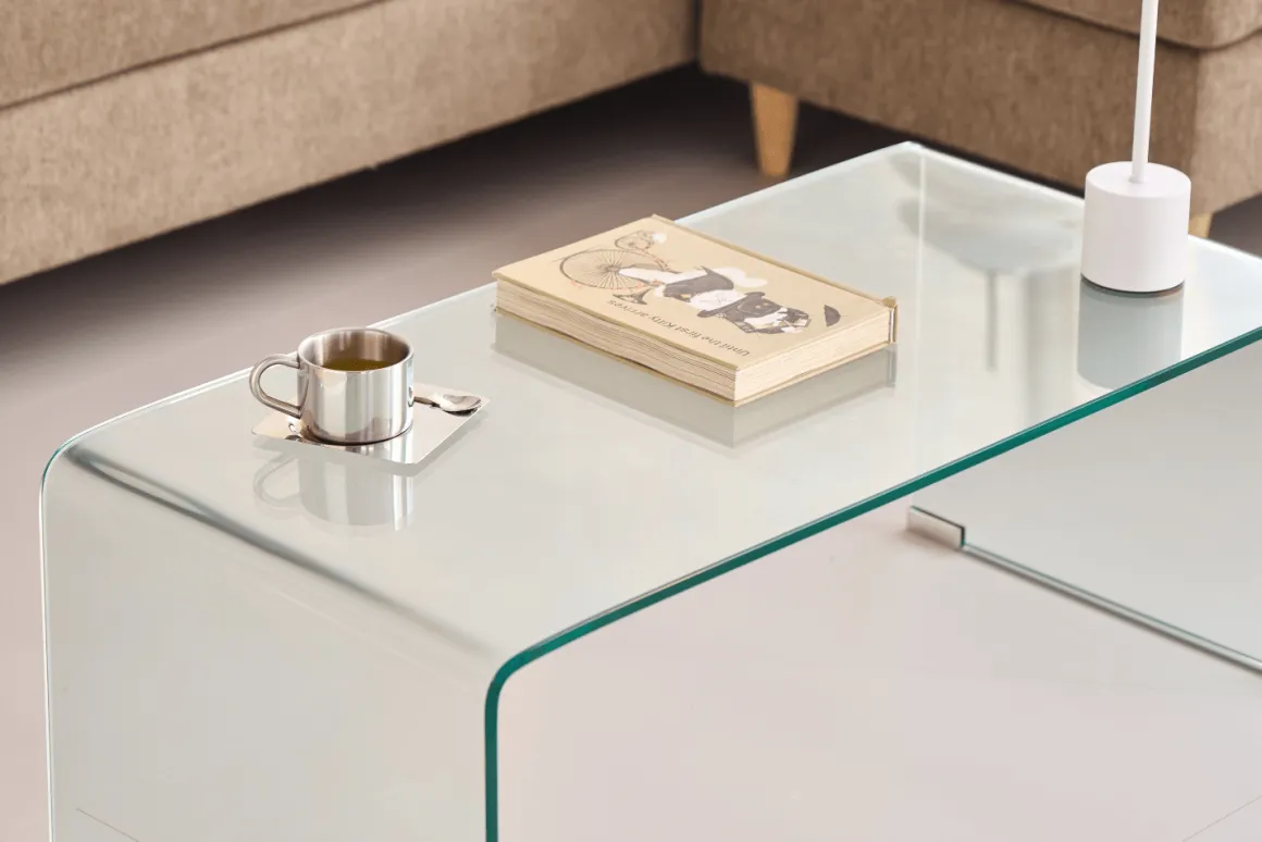 Nicole glas sofabord 95x45x35 cm