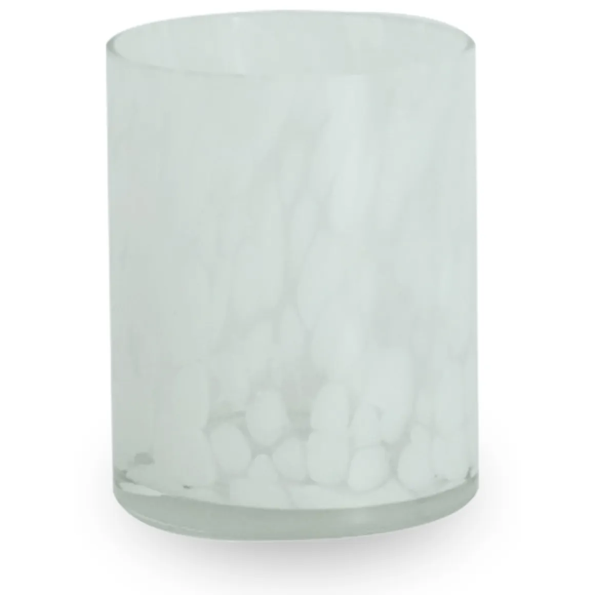 Nina glas fyrfadsstage hvid 10 cm