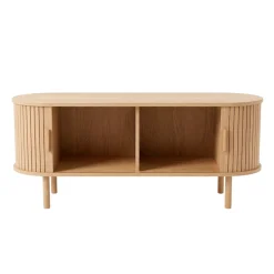 Penelope TV-bord med jalousilåger i eg - 120x40x48 cm