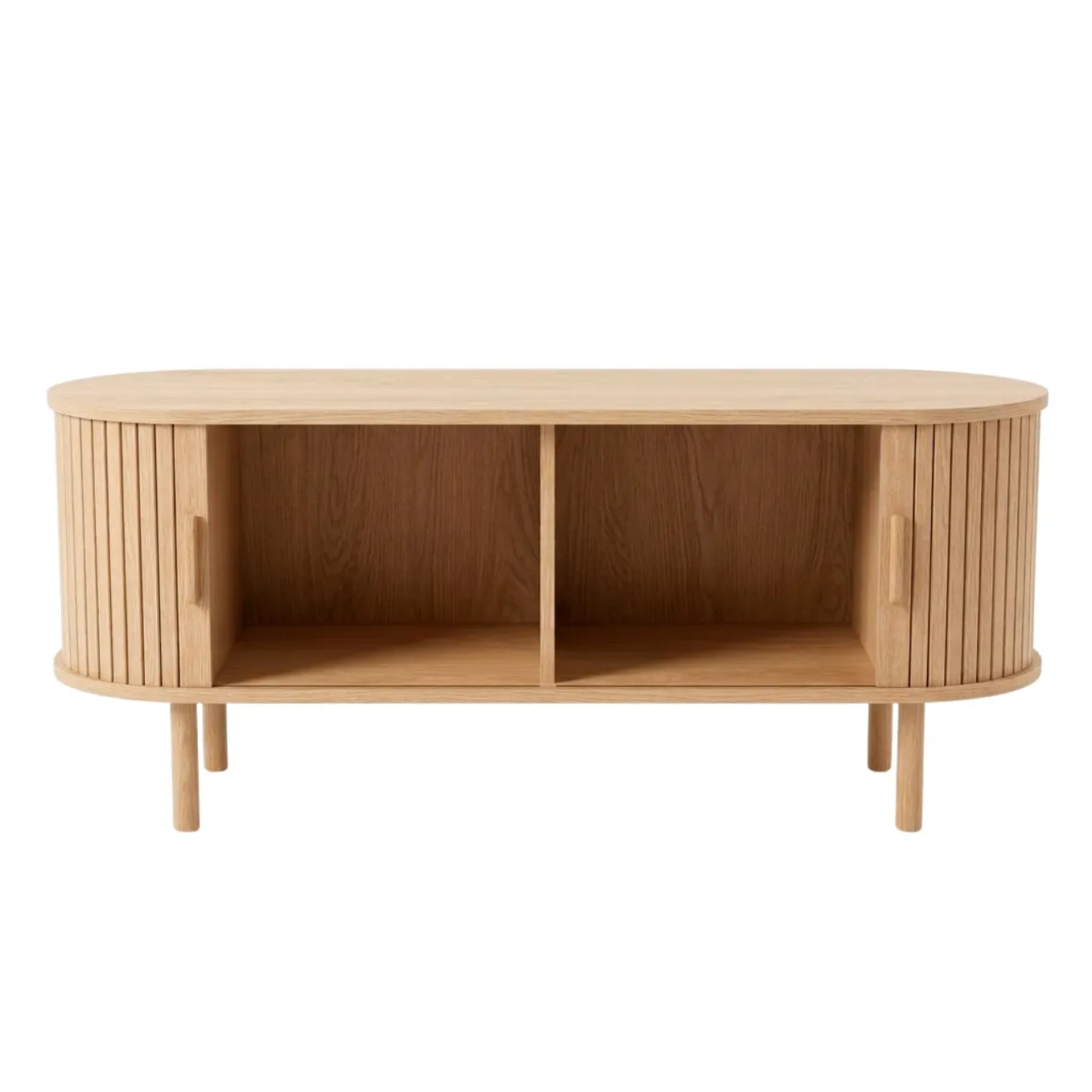 Penelope TV-bord med jalousilåger i eg - 120x40x48 cm