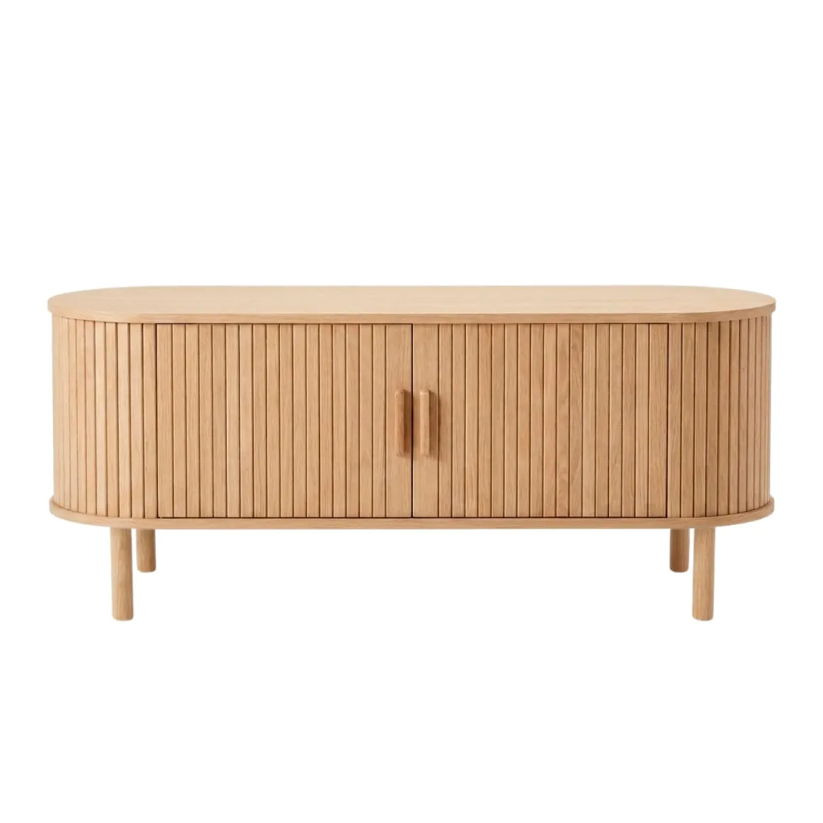 Penelope TV-bord med jalousilåger i eg - 120x40x48 cm