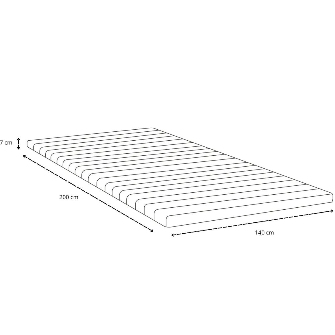 Premium Aksel hvid topmadras i memoryskum 140x200x7 cm
