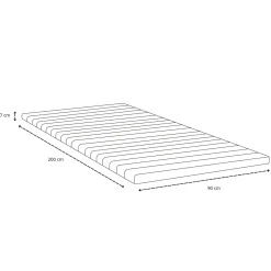 Premium boxmadras seng i beige med 90x200 cm med 7 cm topmadras i memoryskum ekskl. ben