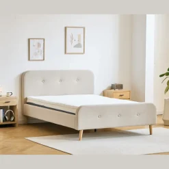 Premium Christian seng i beige 180x200 cm inkl. sengelameller og madrasser
